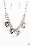 Paparazzi Accessories - Change Of Heart - White Necklace - Travona's Dazzling Jewels