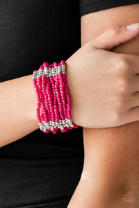 Paparazzi Accessories - Outback Odyssey - Pink Bracelet - Travona's Dazzling Jewels