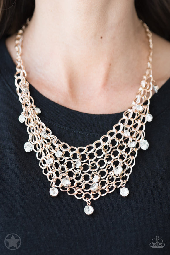 Paparazzi Accessories - Fishing for Compliments- Gold Necklace - Travona's Dazzling Jewels