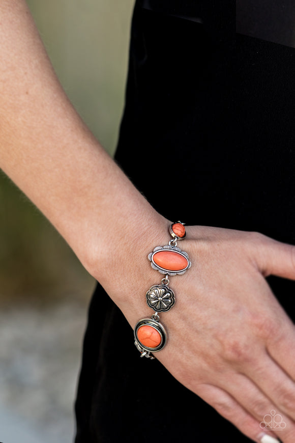 Paparazzi Accessories - Gorgeously Groundskeeper - Orange Bracelet - Travona's Dazzling Jewels