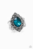 Paparazzi Accessories - Power Behind The Throne - Blue Ring - Travona's Dazzling Jewels