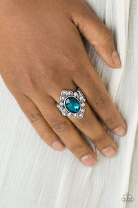 Paparazzi Accessories - Power Behind The Throne - Blue Ring - Travona's Dazzling Jewels