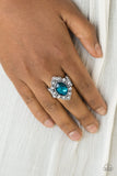 Paparazzi Accessories - Power Behind The Throne - Blue Ring - Travona's Dazzling Jewels