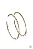 Paparazzi - Curved Couture - Brass Earrings