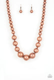 Paparazzi Accessories - Living Up To Reputation - Copper Bead Necklace - Travona's Dazzling Jewels