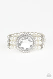 Paparazzi Accessories - Speechless Sparkle - White Stretchy Pearl Bracelet - Travona's Dazzling Jewels