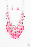 Paparazzi Accessories - Beauty School Drop Out - Pink Necklace - Travona's Dazzling Jewels