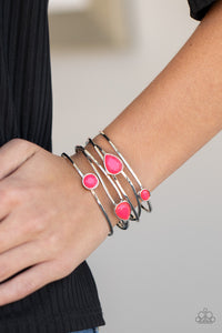 Paparazzi Accessories - Fashion Frenzy - Pink Bracelet - Travona's Dazzling Jewels