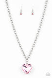 Paparazzi - Flirtatiously Flashy - Pink Heart Necklace