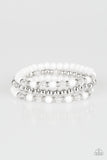 Paparazzi Accessories - Irresistibly Irresistible - White Bracelet - Travona's Dazzling Jewels