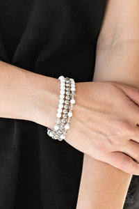 Paparazzi Accessories - Irresistibly Irresistible - White Bracelet - Travona's Dazzling Jewels