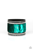 Paparazzi Accessories - MERMAIDS Have More Fun - Green Sequin Bracelet - Travona's Dazzling Jewels