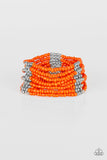 Paparazzi Accessories - Outback Odyssey - Orange Bracelet - Travona's Dazzling Jewels