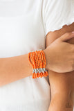Paparazzi Accessories - Outback Odyssey - Orange Bracelet - Travona's Dazzling Jewels