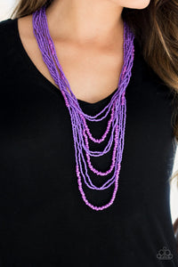 Paparazzi Accessories - Totally Tonga - Purple Seed Bead Necklace - Travona's Dazzling Jewels