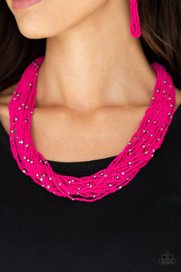 Paparazzi - Summer Samba - Pink Necklace