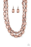 Paparazzi Accessories - Ice Bank - Copper Necklace - Travona's Dazzling Jewels