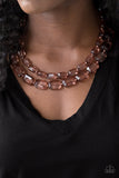 Paparazzi Accessories - Ice Bank - Copper Necklace - Travona's Dazzling Jewels