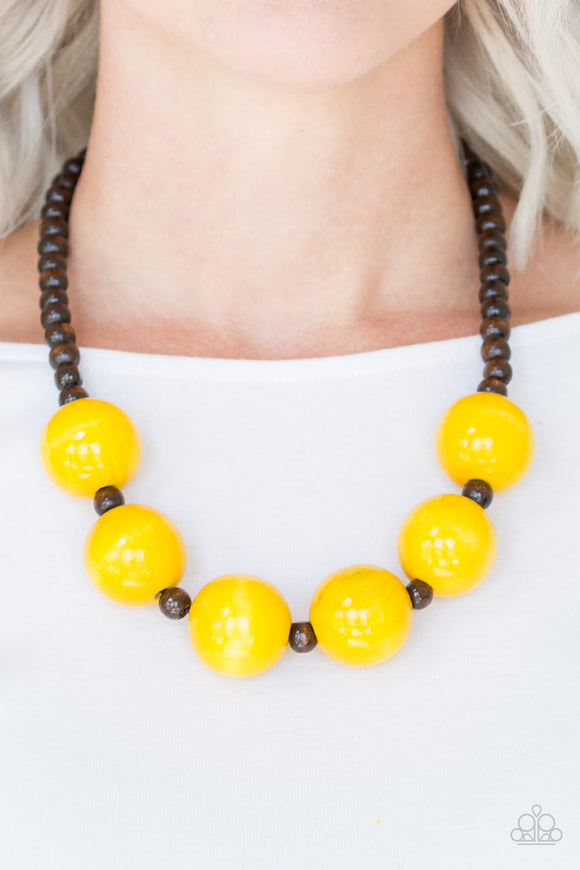 Paparazzi - Oh My Miami - Yellow Necklace