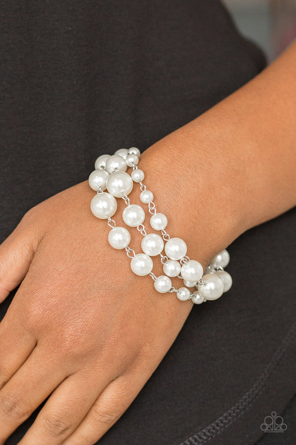 Paparazzi - Until The End Of TIMELESS - White Pearl Bracelet