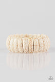 Paparazzi - Peacefully Primal - White Stretch Bracelet