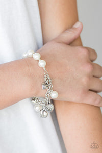 Paparazzi - More Amour - White Charm Bracelet