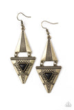 Paparazzi - El Paso Edge - Brass Earrings