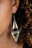 Paparazzi - El Paso Edge - Brass Earrings