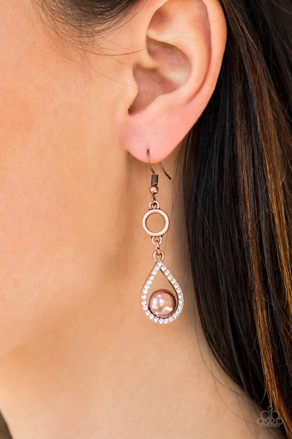 Paparazzi - Roll Out The Ritz - Copper Earrings