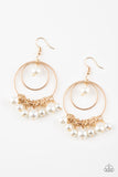 Paparazzi - New York Attraction - Gold Pearls Earrings