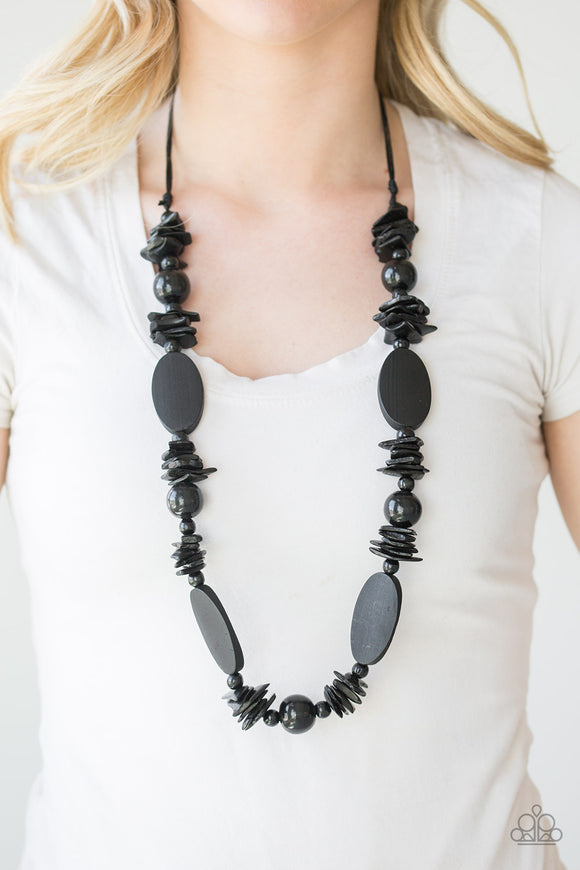 Paparazzi - Carefree Cococay - Black Necklace