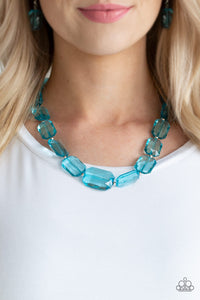 Paparazzi Accessories - ICE Versa - Blue Necklace - Travona's Dazzling Jewels