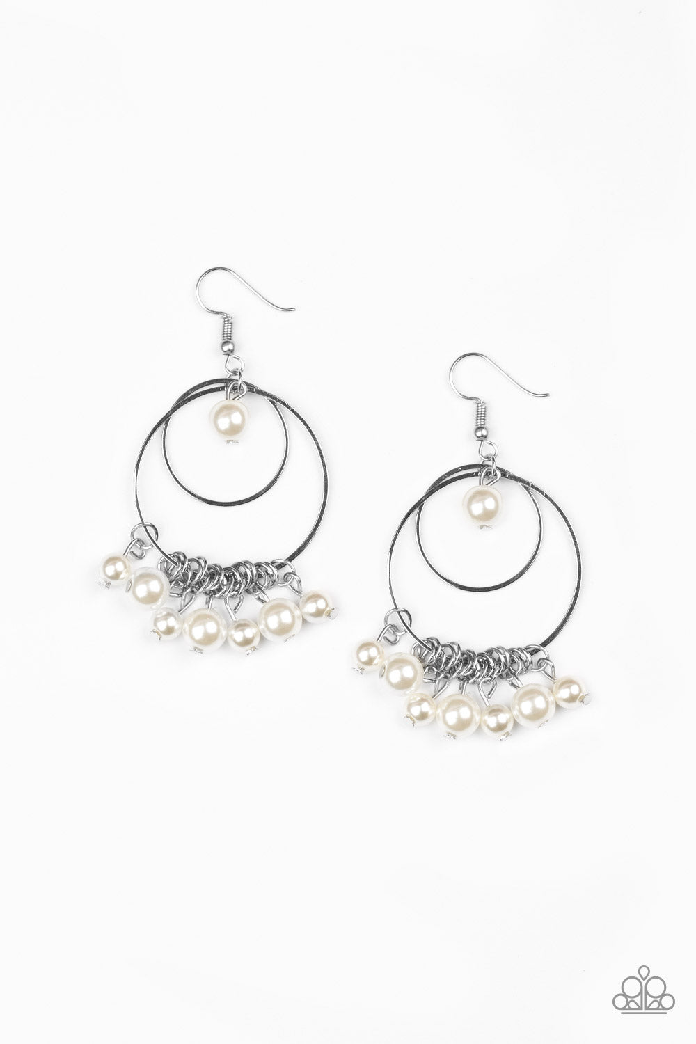 White pearl clearance earrings paparazzi