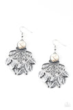 Paparazzi - A Bit On The Wildside - White Earrings