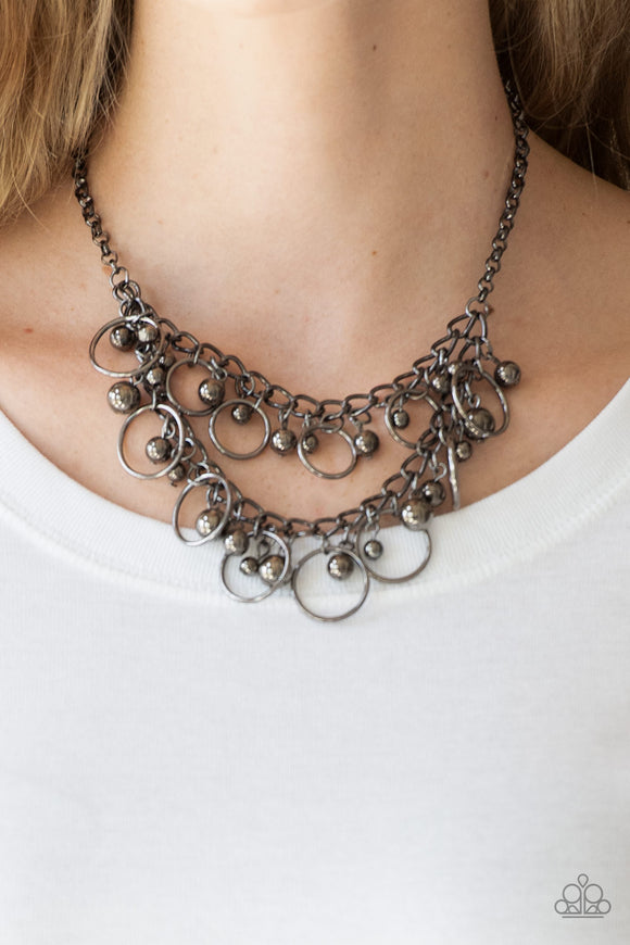 Paparazzi - Warning Bells - Black Necklace