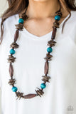 Paparazzi - Cozumel Coast - Blue Wooden Necklace