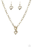 Paparazzi - Princeton Princess - Brass Heart Necklace