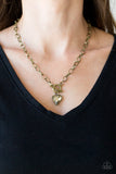 Paparazzi - Princeton Princess - Brass Heart Necklace