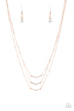 Paparazzi - Pretty Petite - Rose Gold Necklace