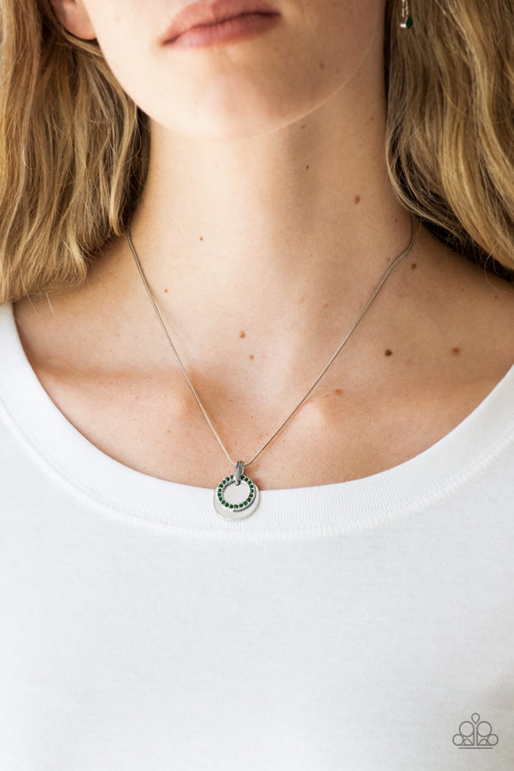 Paparazzi - Front and CENTERED - Green Necklace