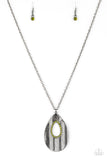 Paparazzi - Stop, TEARDROP, and Roll - Long Green Necklace