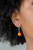 Paparazzi - Friday Night Fringe - Orange Necklace
