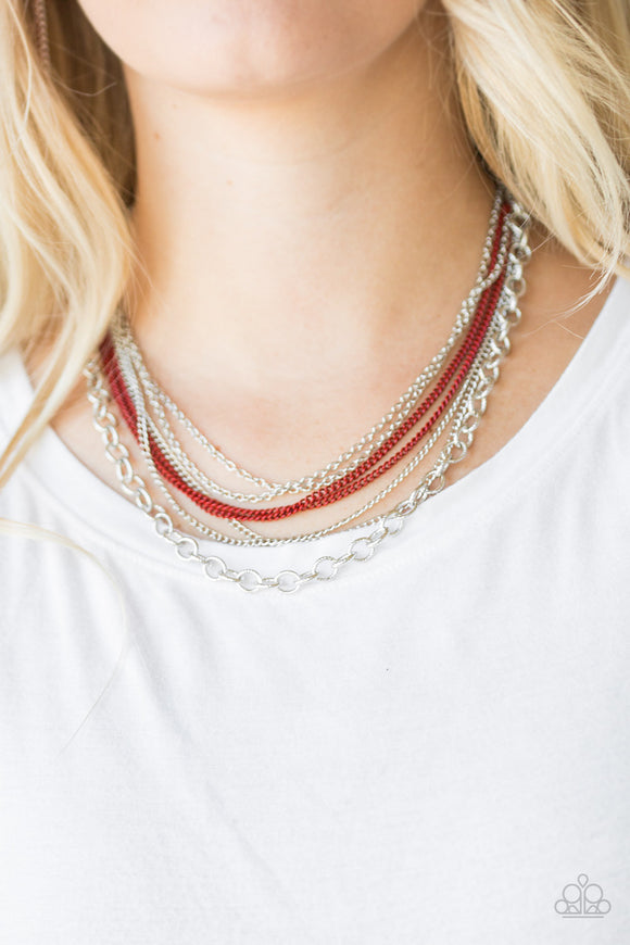 Paparazzi - Intensely Industrial - Red Necklace