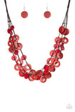 Paparazzi - Wonderfully Walla Walla - Red Wooden Necklace