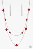 Paparazzi - Raise Your Glass - Red Layered Necklace