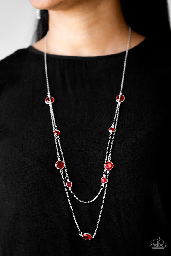 Paparazzi - Raise Your Glass - Red Layered Necklace