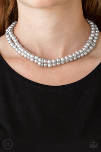 Paparazzi - Put On Your Party Dress - Silver Pearl Choker