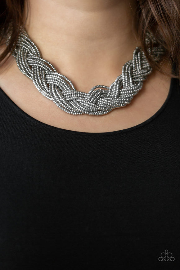 Paparazzi - Brazilian Brilliance - Silver Seed Bead Necklace