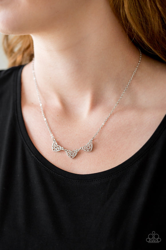 Paparazzi - Another Love Story - Silver Heart Necklace