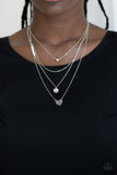 Paparazzi - Gypsy Heart - White Layered Necklace